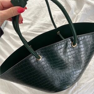 JW PEI Green Croc-Embossed Tote Bag